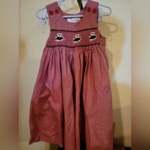 Mini Me Uga Geirgis Bulldog Smocked Dress Sz 2